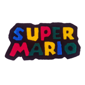 Logo super mario réalisée en tufting